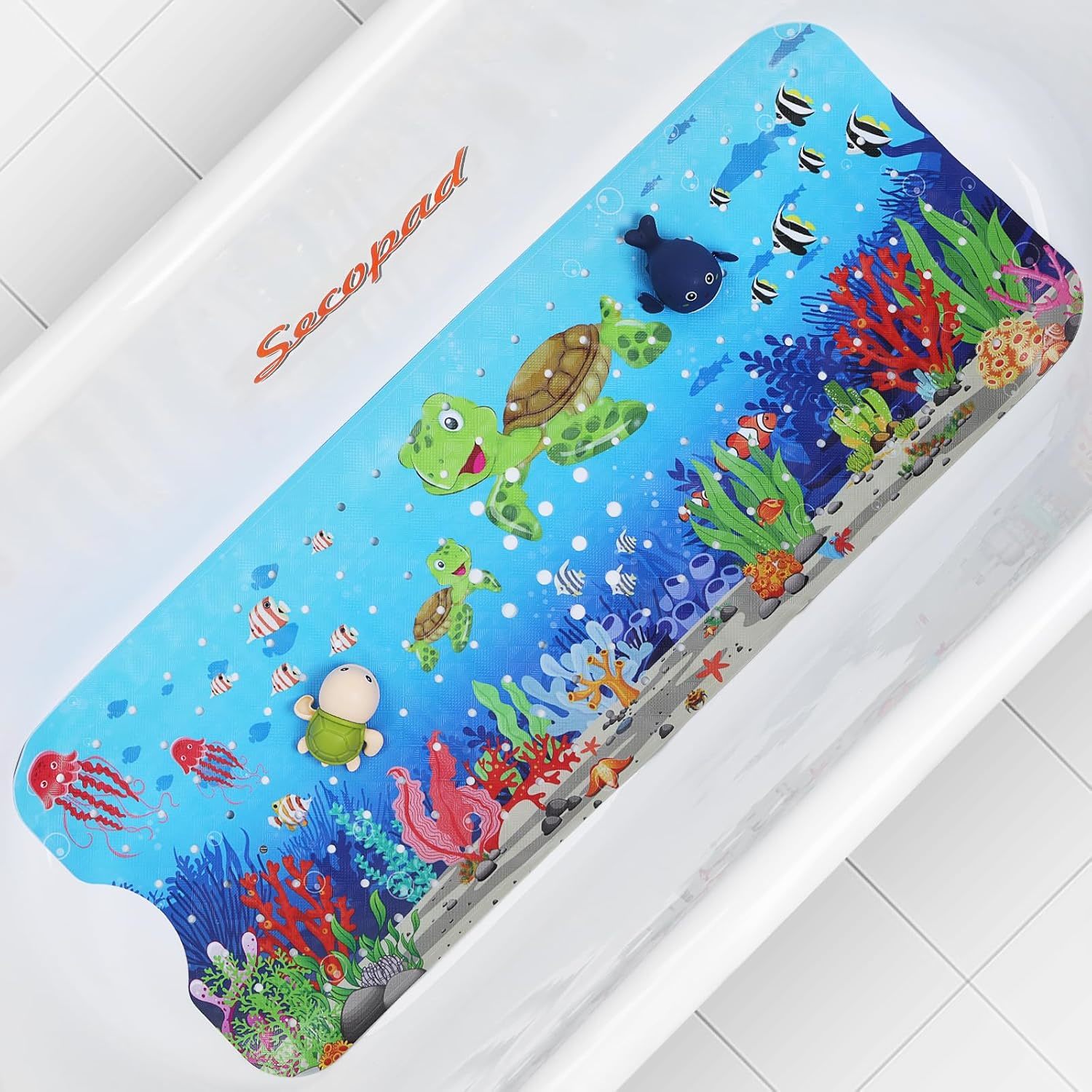 Cartoon Baby Bath Mat, Kids Bathtub Mat Non Slip For Toddler Bath, Turtles - $33.95
