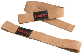 Grizzly Fitness 1.5&quot; Premium Genuine Leather Lifting Wrist Straps for Men and Wo - £14.02 GBP