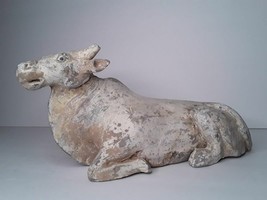 Museum Quality Tang Dynasty Pottery recumbent Ox figure - £2,584.79 GBP