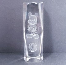 Disney Mickey Mouse 3D Art Glass Crystal Paperweight - £28.31 GBP