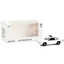 1987-1993 Ford Mustang SSP White Police Car with Light Bar "Hot Pursuit" "Hob... - $17.31