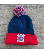 Chicago Cubs Fire Department Embroidered Red &amp; Blue Knit Winter Pom Pom ... - $17.43