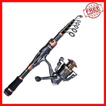 Bronze Warrior 24-Ton Carbon Telescopic Fishing Rod &amp; Reel Combo - Light... - $47.52