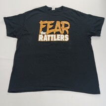 Gildan Ultra Cotton Fear The Rattlers Men Black Graphic T-Shirt Short Sleeve XL  image 9