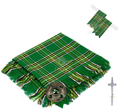 Scottish Irish Tartan Kilt FLY PLAID With Brooch - Flashes - Kilt Pin - £40.80 GBP