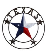 Oversized 40&quot;D Vintage Rustic Western Texas Star Metal Wall Circle Sign ... - £80.17 GBP
