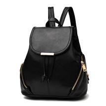 Women Backpack PU Female backpa Vintage Leather School Bags Large Capacity Schoo - £30.76 GBP