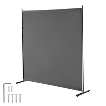VEVOR Single-Panel Room Divider, 6 FT Privacy Screen, Freestanding, Grey - $31.99