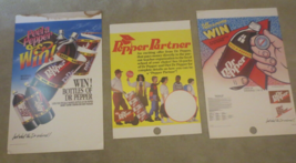 Set of 3 Dr Pepper Cardboard Store Price Display Posters - $2.23