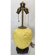 Stangl Pottery Lovebirds Canary Yellow Table Lamp  Ornate Brass Vtg Anti... - €269,57 EUR