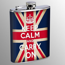 Keep Calm D10 8oz Stainless Steel Hip Flask - £11.83 GBP