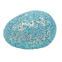 Easter Sparkling Egg  Blue Small 1.75&quot;  x 2.25&quot;  Embellished Bead Glitte... - $15.00