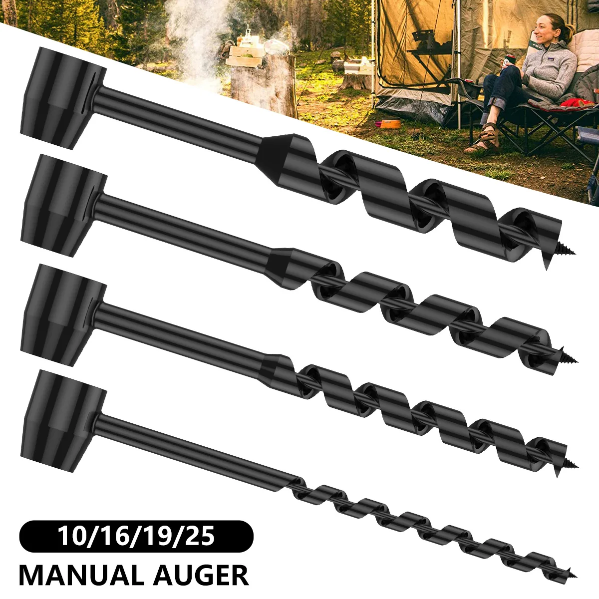 Bushcraft Outdoor Survival Hand Drill Carbon Steel Manual Auger Drill - £16.68 GBP+