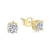 Tigrade Real Moissanite Stud Earrings 0.5 Carat D Color With Certificate For Wom - £29.50 GBP