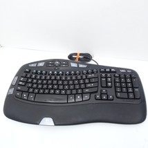 Logitech Wave Y-UV90 Corded Wired Ergonomic Multimedia USB Keyboard Blac... - $35.99