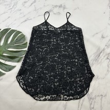 Alexandra Nicole Vintage 90s Sheer Lace Negligee Nightie Size M Black Slip - $24.74