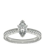 1.10 Ct Marquise Cut Diamond Wedding Engagement Ring 14k White Gold Finish  - £69.53 GBP