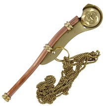 Nautical Brass Boatswain pipe whistle chain | Pirate Décor Collection | ... - £10.93 GBP