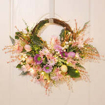 Home Decoration Easter Wreath Wild Chrysanthemum Half Edge Wreath Eggs - £67.51 GBP+