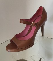SERGIO ROSSI Peep-Toe Stacked Heel Mary Jane Pumps (Size 40) - £55.91 GBP