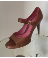 SERGIO ROSSI Peep-Toe Stacked Heel Mary Jane Pumps (Size 40) - £54.95 GBP