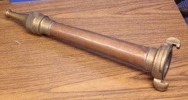 Vintage Copper &amp; Brass Long Fire Fighting Hose Nozzle Tip Firefighter Tool - $120.27