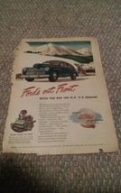 VTG 1940s Fords Out Front Magazine Ad 100HP V8 Engine Gold Medal Flour - £10.34 GBP