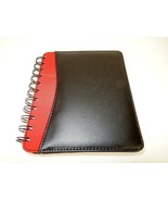 Combo Journal Notebook &amp; Pen, Black Leather Cover, Red Accent, Gift Box,... - $12.69
