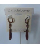 Liz Claiborne Copper-tone Pinkish/Purple Dangle Earrings - £12.45 GBP