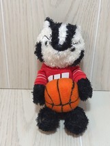 University of Wisconsin UW-Madison plush Bucky Badger holding basketball - £9.49 GBP