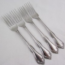 Oneida Wm A Rogers Deluxe stainless flatware Mansfield pattern 4 Dinner Forks - £33.23 GBP
