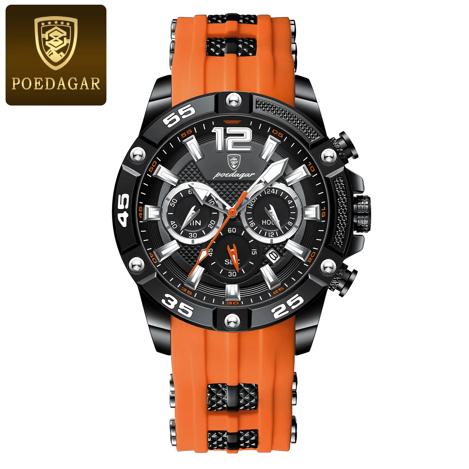 Luxury Man Wristwatch Sports Chronograph Silicone Strap Men Watches Waterproof L - £44.85 GBP