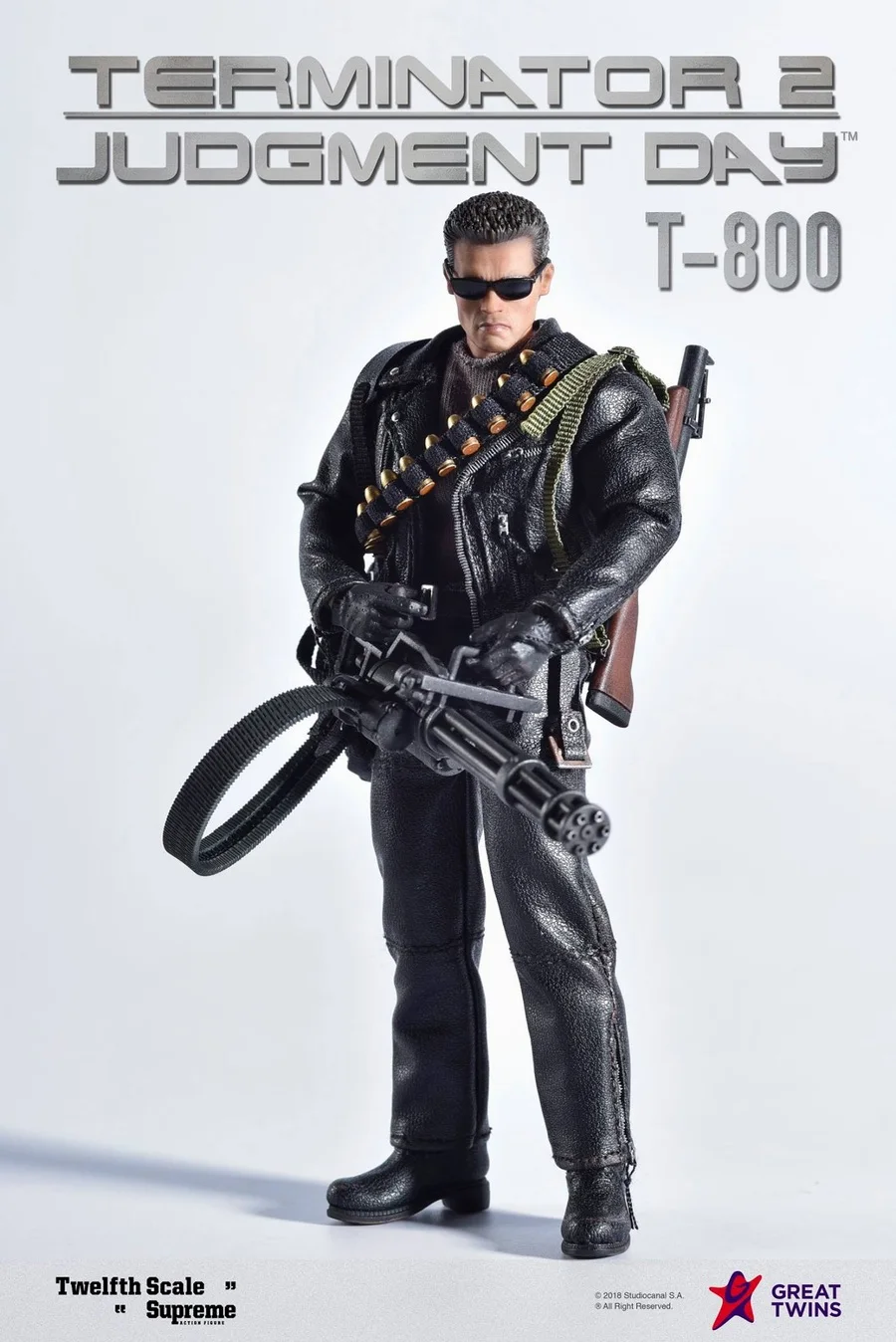 Great Twins Terminator 2: Judgement Day T-800 Arnold Schwarzenegger 1/12 Figure - £231.96 GBP