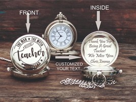 Pocket Watch - Personalized Watch - Teacher&#39;s Day Gift - Engraved Pocket... - $23.00+