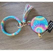 Colorful Tie Dye Bangle Tassel Keyring Keychain Earbud Airpod Case - £13.98 GBP