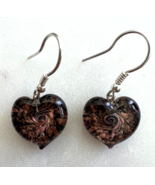 Murano Glass, Handcrafted Unique Jewelry, 925 Sterling Silver, Heart Ear... - $54.57 CAD
