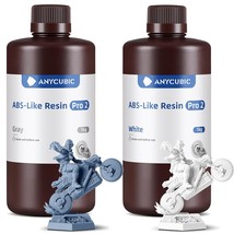 Anycubic Abs-Like Resin Pro 2, 3D Printer Resin With Enhanced, Grey+Whit... - $47.97