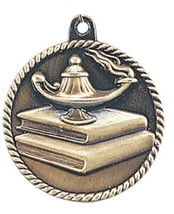 Lamp of Knowledge Medal Award Trophy With Free Lanyard HR740 School Team... - $0.99+