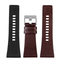 28mm Black/Brown Genuine Leather Watch Strap/Watchband + Changing Tool - £18.74 GBP