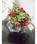 Kissing Krystal Cardinal Christmas Mistletoe Acrylic Prism Ornament orig... - $40.73 CAD