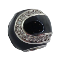 Lauren G Adams Black Enamel Pave Crystal Swirl Charm Bead, Fits All Brands - $356.46 MXN