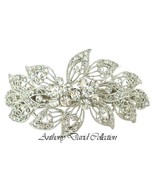 Anthony David Silver Austrian Crystal Floral Hair Accessory Clip - £15.38 GBP