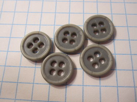 Vintage lot of Sewing Buttons - Light Gray Rounds - $10.00