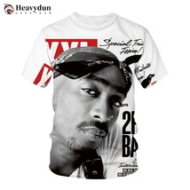 2Pac T-shirt Men Women 3D Print Short Sleeve Hip Hop Rapper Tupac O-Neck T Shirt - £65.51 GBP