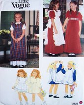 Little Vogue 2823 Girls Flower Girl Dress and Pinafore Vintage Sewing Pattern, C - $11.83