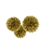 16&quot; Gold Fluffy Pom Pom Decorations (3ct) Amscan Tissue Decorations - $9.00