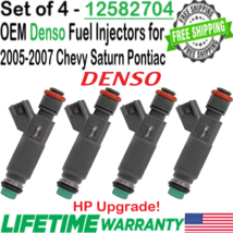 OEM 4Pcs Denso HP Upgrade Fuel Injectors for 2005, 2006, 2007 Saturn Ion 2.2L I4 - £103.54 GBP