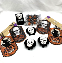 Halloween Decor Lot Skulls Witch Spiders Spooky Party - £19.43 GBP