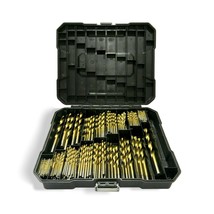 Titanium HSS Twist Drill Bit Kit Set for Metal and Wood, Plastic, 230PCs w/ Case - £36.85 GBP