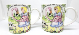 TWO Paul Cardew Coffee Cups Mugs ALICE IN WONDERLAND  Porcelain - $18.99